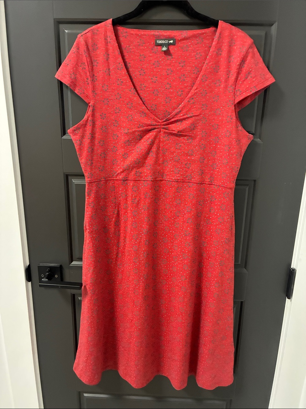 Toad&Co Red Twist-Front Midi Dress